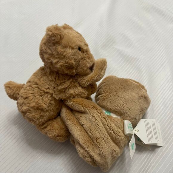 JELLYCAT Bartholomew Bear Soother Plush Baby Security Blanket Lovey Brown NEW - Picture 1 of 5